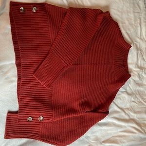 Burnt orange faux turtle neck knit sweater